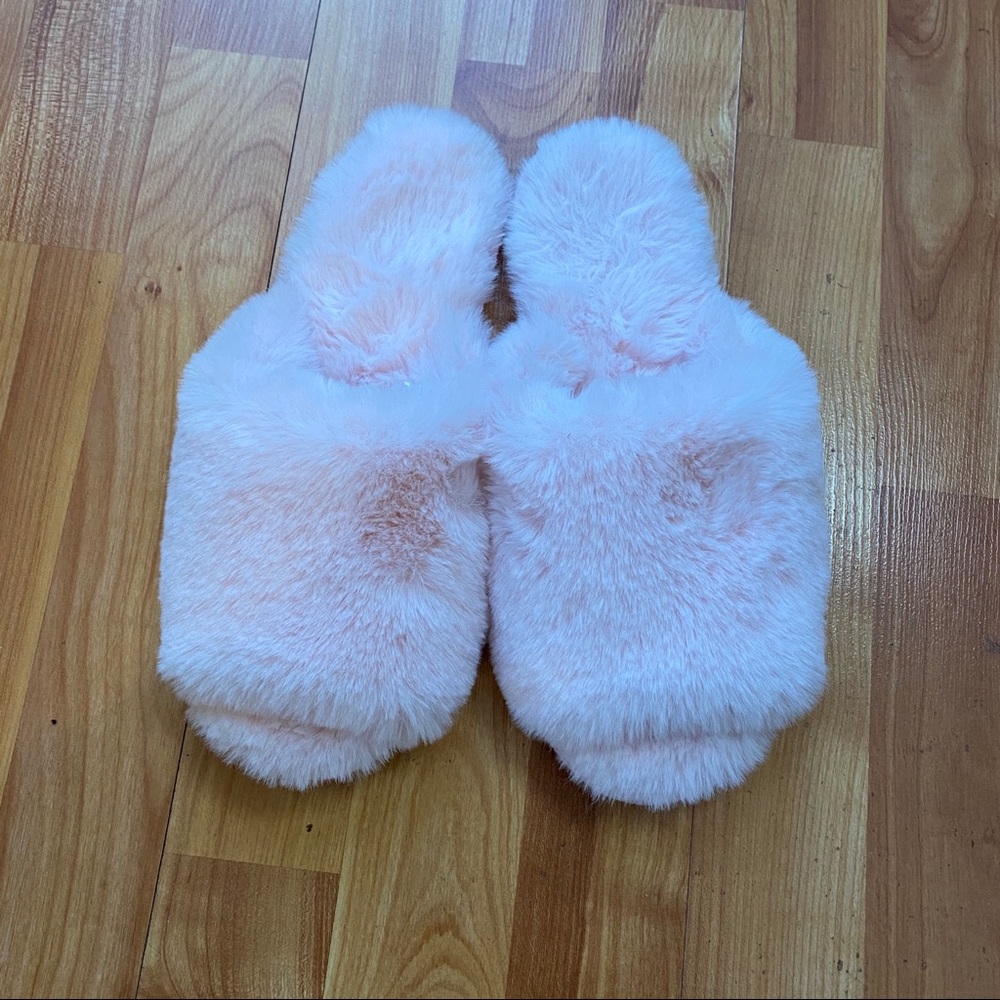 Pink Fuzzy Slippers